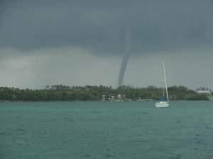 - large waterspout behind us